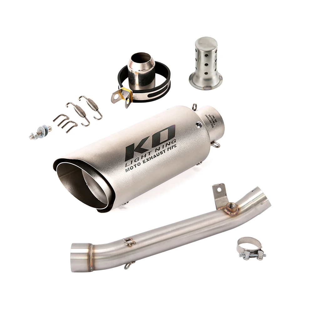 

For Kawasaki ZX10R 2011-2015 60MM Motorcycle Exhaust System Middle Link Pipe Muffler With DB Killer Stainless Steel