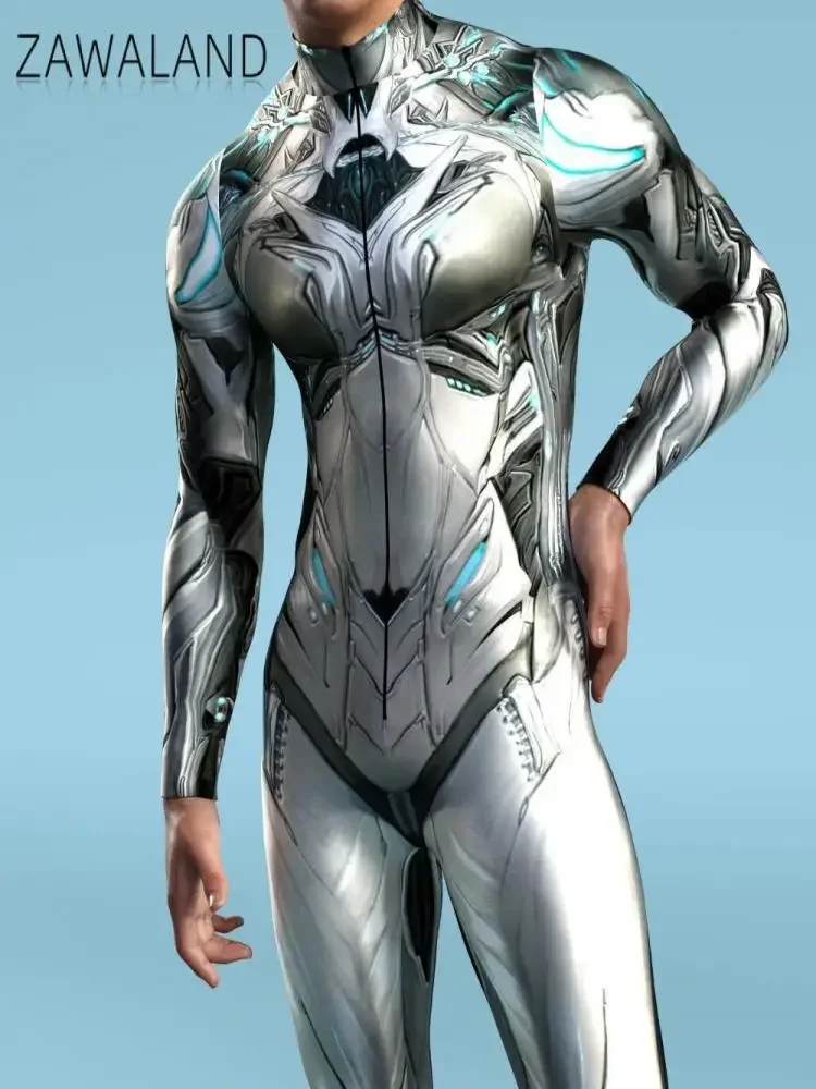 زوالان روبوت 3D طباعة تأثيري زي للرجال والأطفال ، Zentai ارتداءها ، حللا حزب هالوين ، كرنفال عطلة الزي ، سحاب الجبهة