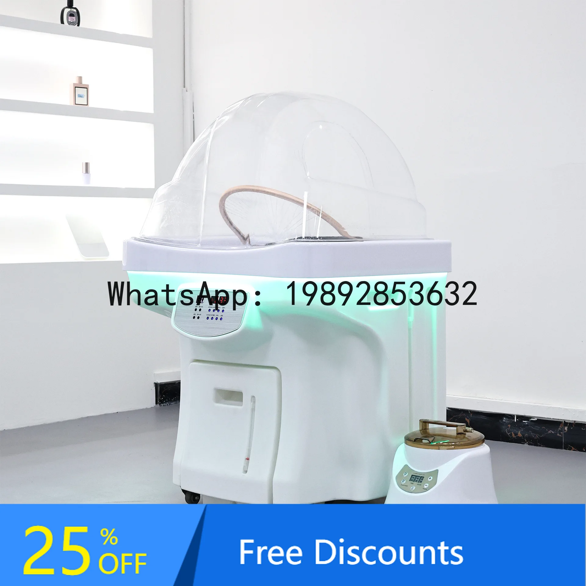 

Portable Head Spa Basin Water Storage Shampoo Device with Constant Temperature Water Circulation Steaming Beauty Shampoo Bed