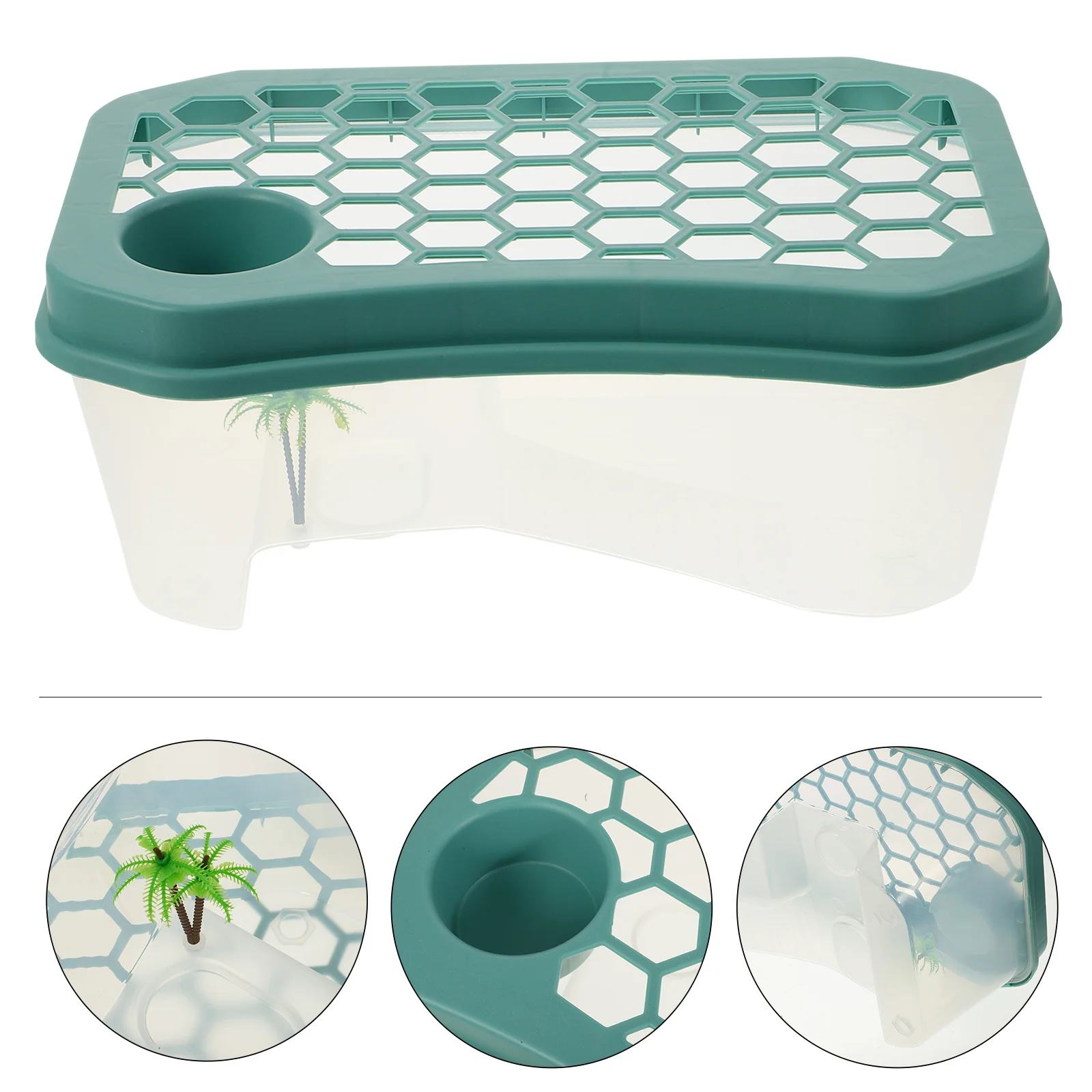 1 مجموعة خزان السلحفاة حوض السمك صندوق كبير تصميم عميق منصة الفرح الزواحف الموئل الملحقات خزان السلحفاة #2