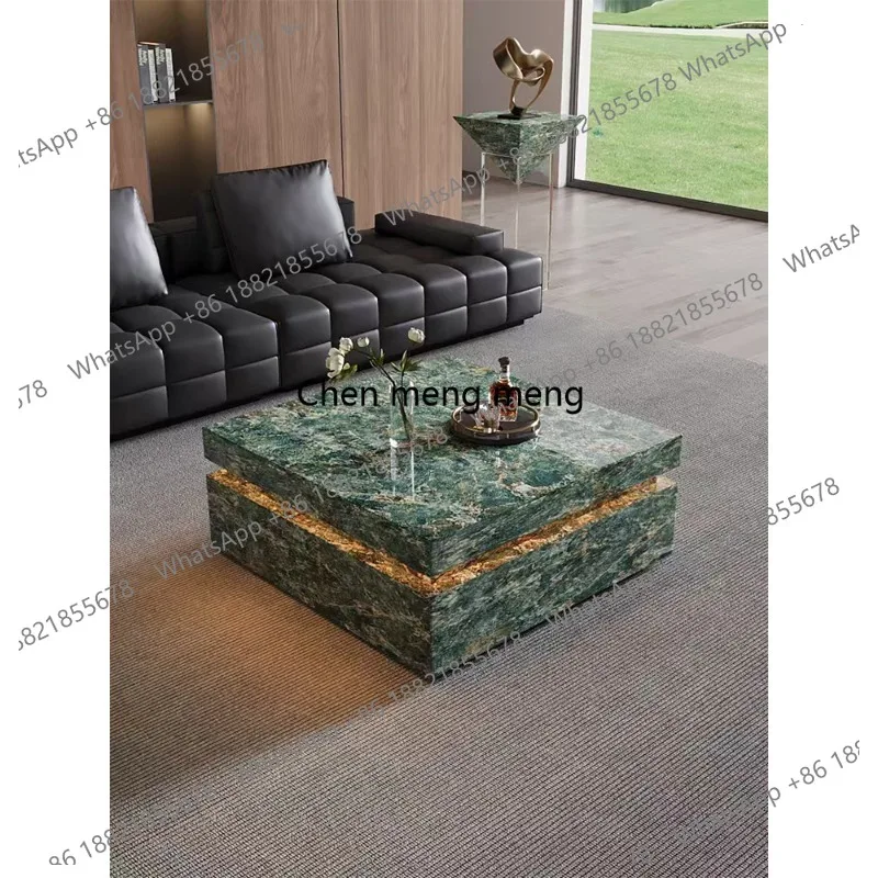 F181 Intelligent square coffee table with lamp Modern simple induction lamp Slate living room Household coffee table