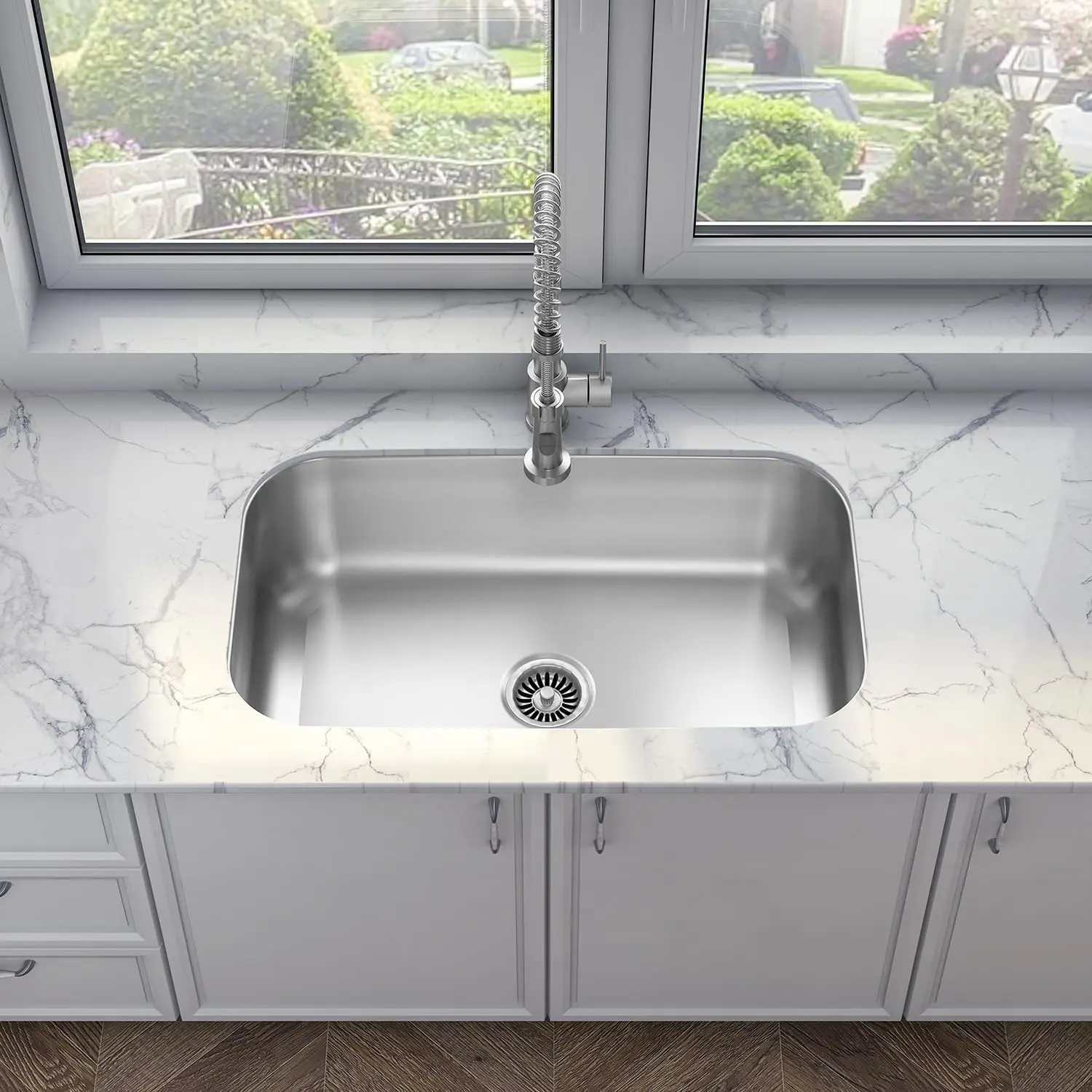 

MU3118S 31" x 18" x 9" Undermount Single Bowl Kitchen Sink with 18 Gauge 304 Stainless Steel Satin Finish (Sink Only)