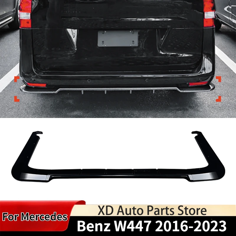 For Mercedes Benz Vito W447 2016-2023 Car Rear Diffuser Lip Spoiler Lower Canard Deflector Guard Body Kit Accessories Tuning