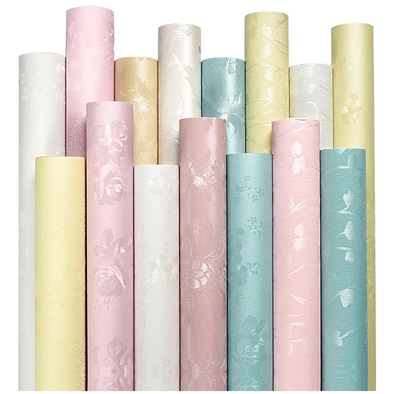 ورق حائط ذاتي اللصق على الطراز الأوروبي البسيط مزين بالزهور شحن سريع PVC مقاوم للماء وقابل للغسل وقابل للتقشير واللصق للاستخدام المنزلي #6