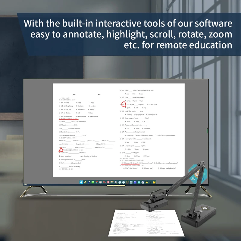 Image 4: Présentateur visuel numérique 4K |   Scanner de caméra de documents portable avec OCR |   Scanner de documents et de livres A3 pour Mac OS, utilisation dans une bibliothèque
