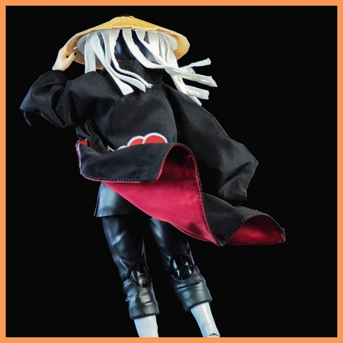 

Ручная работа, 1/12, классические персонажи японского аниме, мини-бамбуковая шляпа, муар, черный халат, аксессуары для фигурок SHF, тело