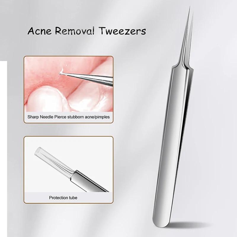양면 블랙헤드 리무버, 뒤집개 코 얼굴 잡티 모공 클리너, 블랙헤드 클립 트위저, 미용 얼굴 건강 살롱 도구