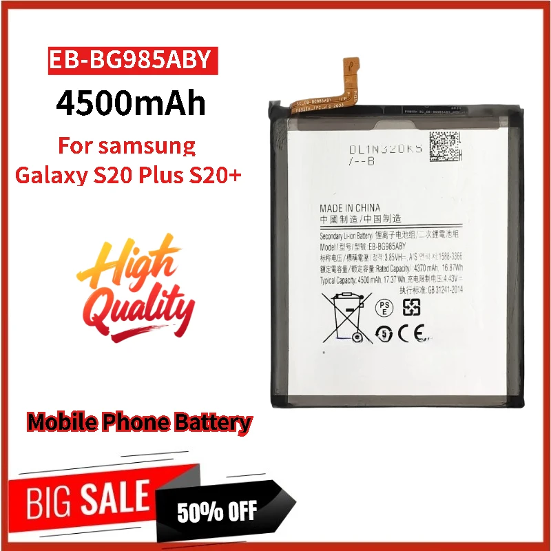 

High Quality For samsung Galaxy S20 Plus S20+ Brand-New Replacement Phone Battery EB-BG985ABY 3.85V 4500mAh