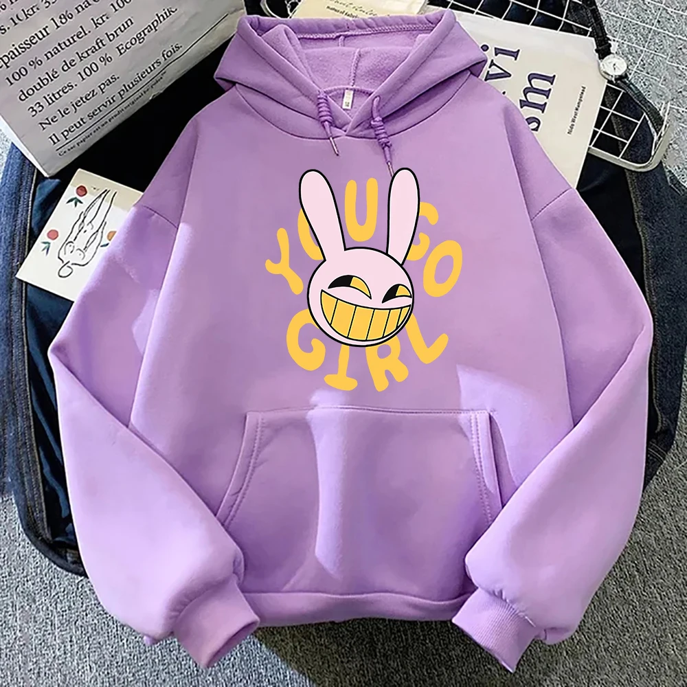 YOU GO GIRL Digital Circus Jax Hoodie, modischer Damen-Hoodie im Harajuku-Stil, lustiger, süßer Hasen-Hoodie, Unisex-Cartoon-Vintage-Pullover-Sweatshirt – Detail 5