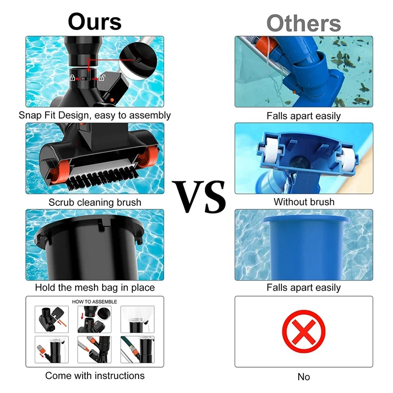 Набор инструментов для очистки бассейна, щетка для пылесоса, пружинная щетка для пылесоса, инструмент для пылесоса