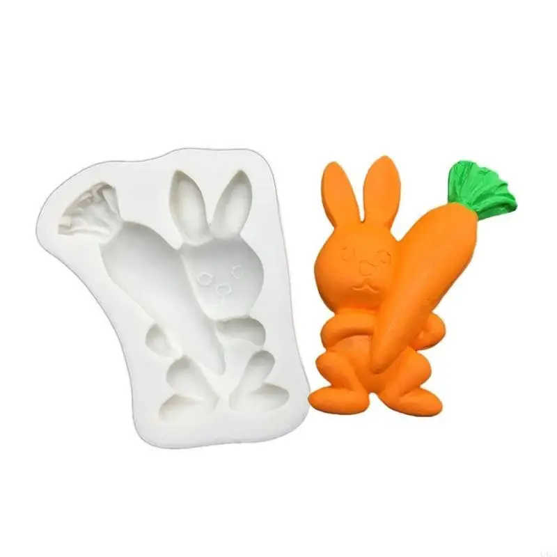L43A Carrot Rabbit Silicone Bakeware Mold for Baking Easter Day Party High Temperature Resistance Corrosion Resistance