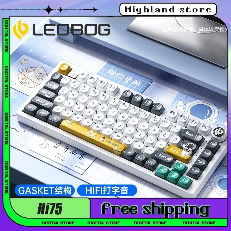 

Leobog Hi75 Mechanical Keyboard Gaming Keyboard Wired Keyboards 75% Gasket RGB 81 Keys Hot-Swap Customization PC Gamer Keyboard