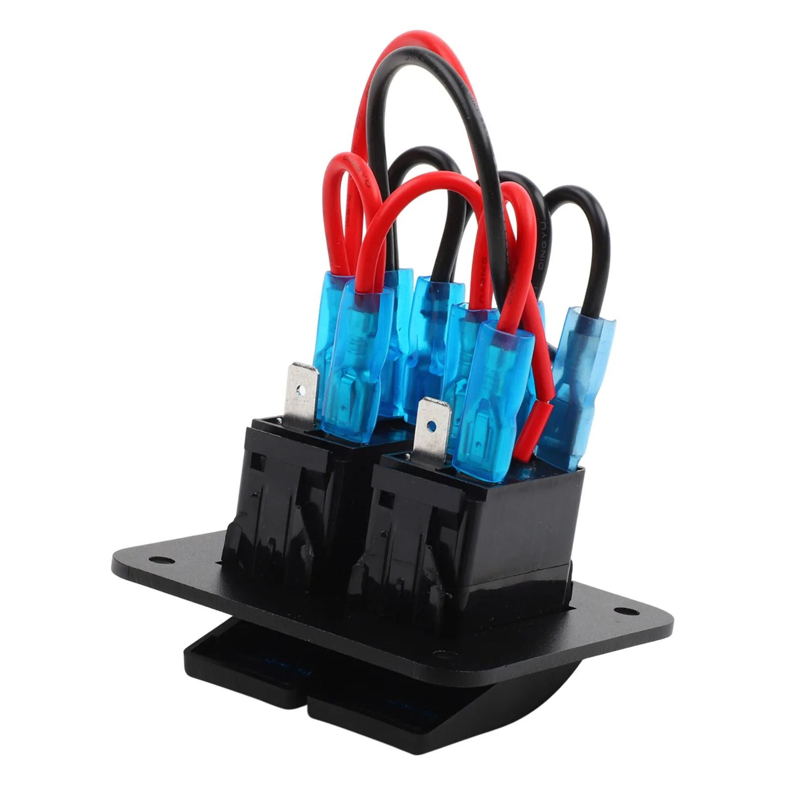 

Waterproof Rocker Switch Panel for 12V/24V Systems Blue Illuminated Switches Includes Pre Wired Harness for Installation