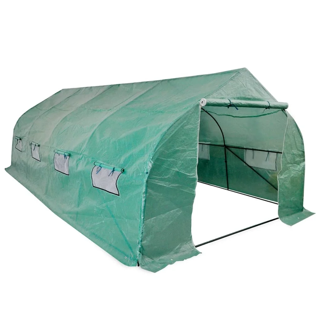Structure en acier accessible portable en polyéthylène pour serre 18 m2