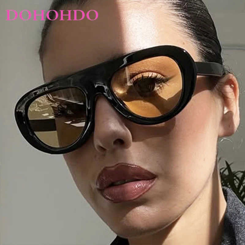 

Vintage One-piece Oversized Frame Pilot Women Sunglasses Brand Designer Men Sun Glasses Outdoor Drive Hiking Unisex Shades UV400