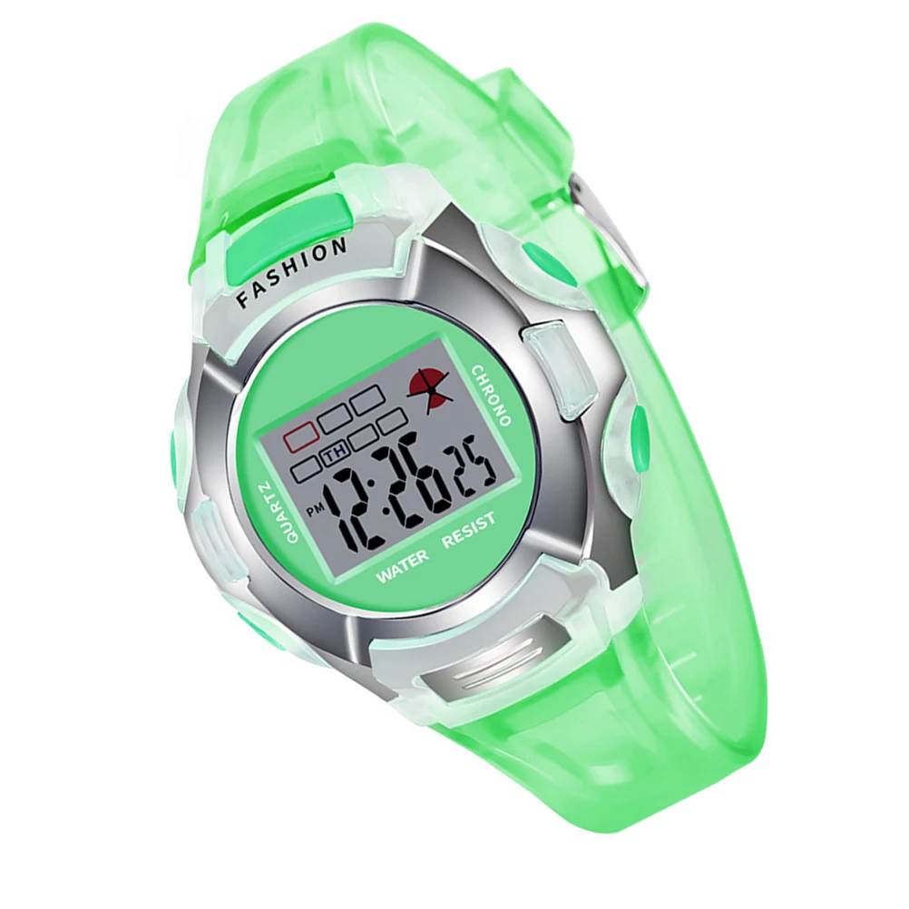 Orologio impermeabile luminoso per orologio sportivo impermeabile Bambini Studenti Sport Retroilluminazione a LED Cronometro Uso esterno Verde