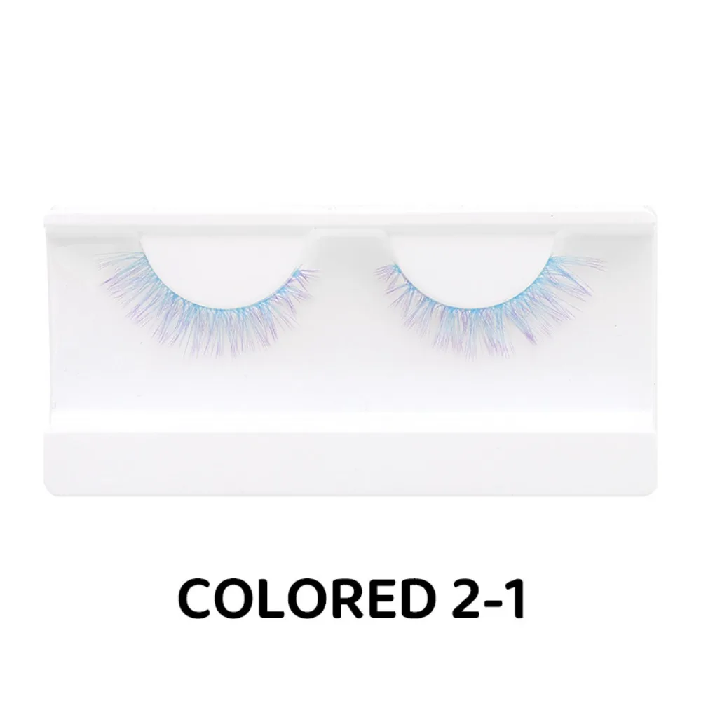 1/3 Pairs Hot Blue Pink Colorful Eyelashes Natural Long Handmade Eye Lashes Fluffy Eye Extension Tools for Women Girls and COS