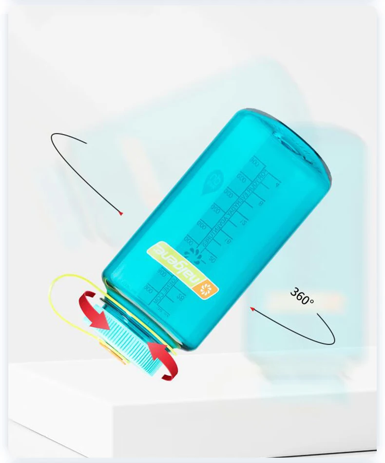 Nalgene 500ml 1L Wasserflasche mit breiter Öffnung, stoßfest, auslaufsicher, für Wandern, Camping, Radfahren, Schule, Reisen, Outdoor-Sport – Detail 6