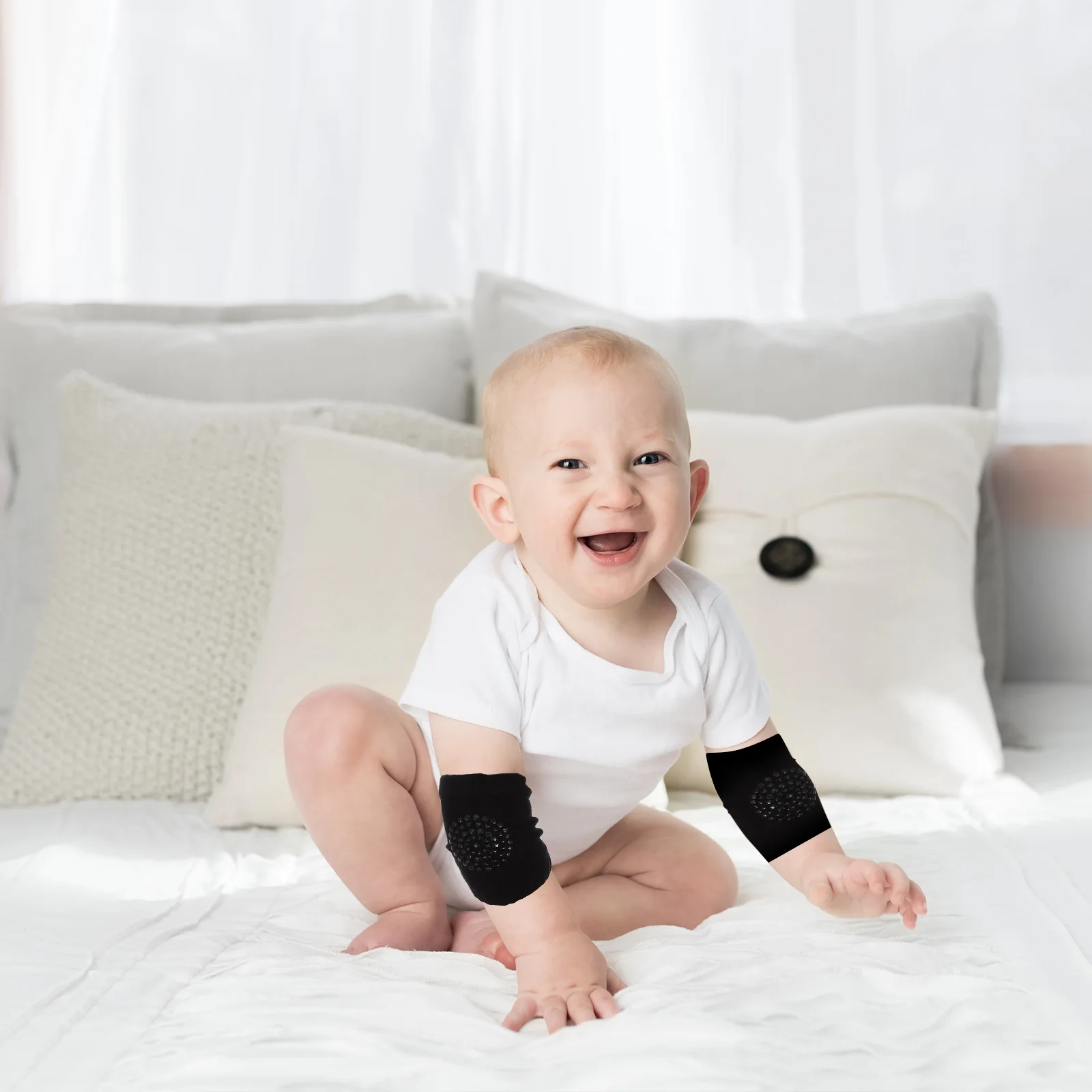 

Knee Pads For Crawling Soft Breathable Sweat-Absorbing Unisex Elbow Protectors Cotton Pads Anti-Slip