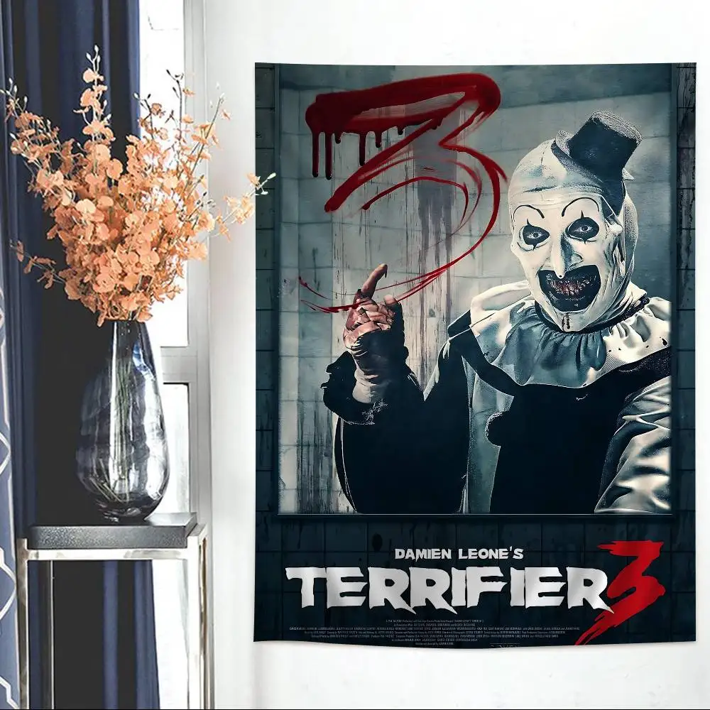 Horror Movie Terrifier Cartoon Tapestry Wall Hanging Decoration Household Home Decor
