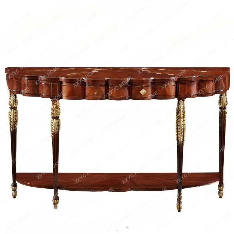 XX English solid wood against the wall, entrance table, bar case, living room, classical sofa back, a few objects