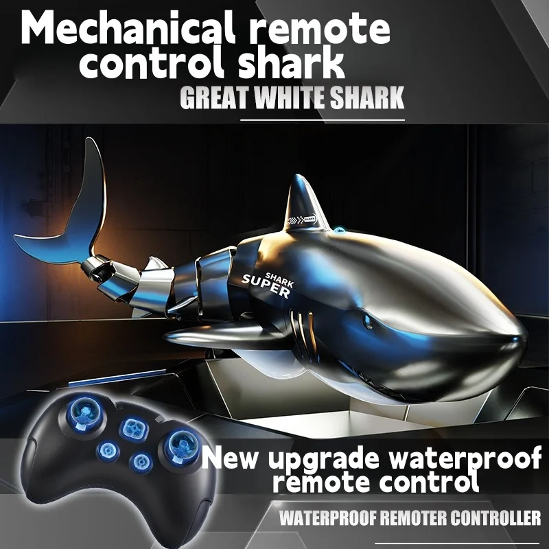 

Remote control shark charging remote control can be launched to simulate rocking shark model
