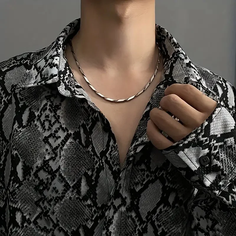 8Pieces Men Stainless Steel Necklace Set Stylish & Durable Accessories for Casual Wear ldeal Gift for Trendsetters view 4