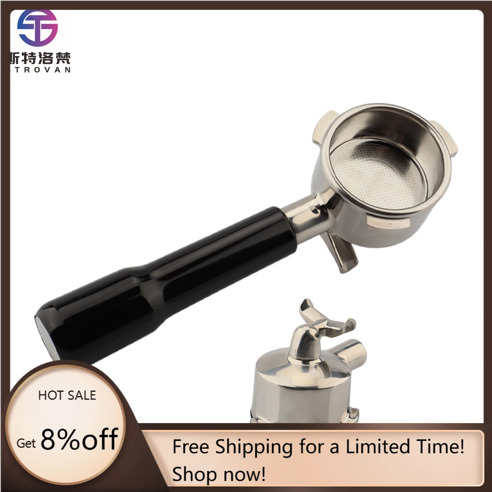 

STLF WJW 304 Stainless Steel Double Spouts 54mm Portafilter Barista Tools Espresso Coffee Portafitler 54mm