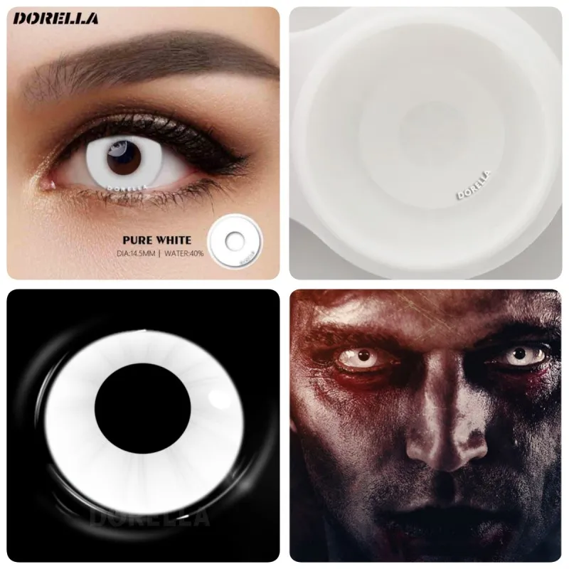 D\'ORELLA 2pcs Colored Cosplay Contact Lenses For Eyes Anime Colored Lens Yearly Eye Color Lens Beautiful Pupil Red Black Lenses