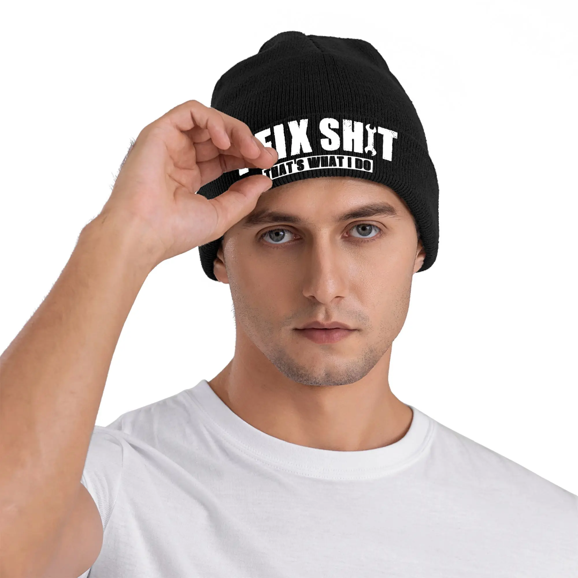 I Fix Shit That What I Do Beanie Hats  Bonnet Hats Unisex Adult Funny Kpop Knit Hat Spring Custom Warm Soft Caps