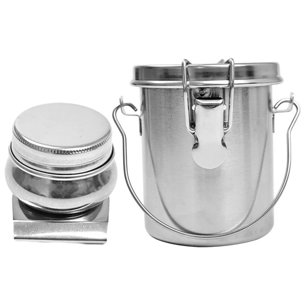 مجموعة واحدة من دلو تنظيف فرشاة الطلاء الفاخر من الفولاذ المقاوم للصدأ حامل غسالة مقاوم للاهتراء للدهانات الزيتية المائية المحمولة