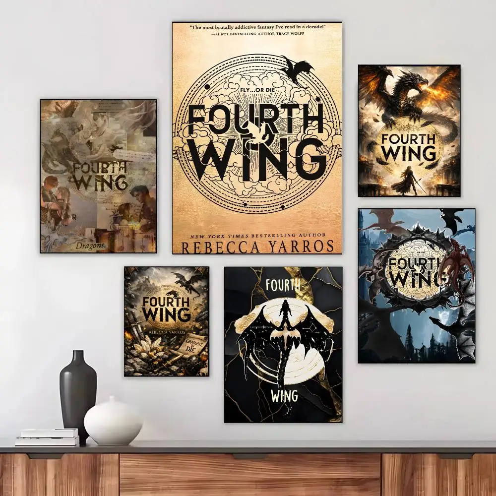 Classic Vintage F-Fourth Wing Poster Decorative Wall Art Stickers Mural For Home Living Room Hallway Decor Gift
