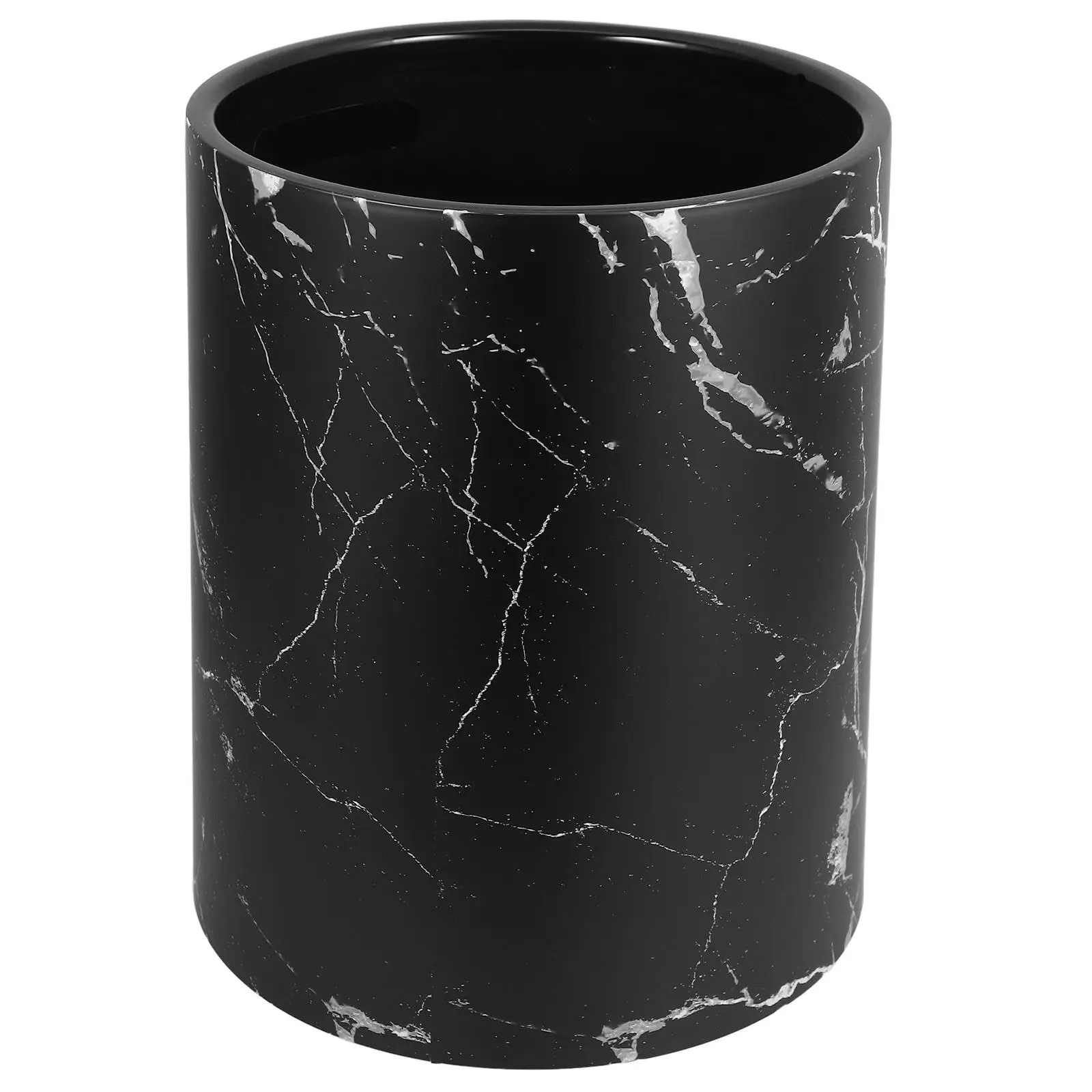 

Marble Waste Bin 12L Black Medium Office Hotel Bedroom Bathroom Garbage Can Reusable Storage Container
