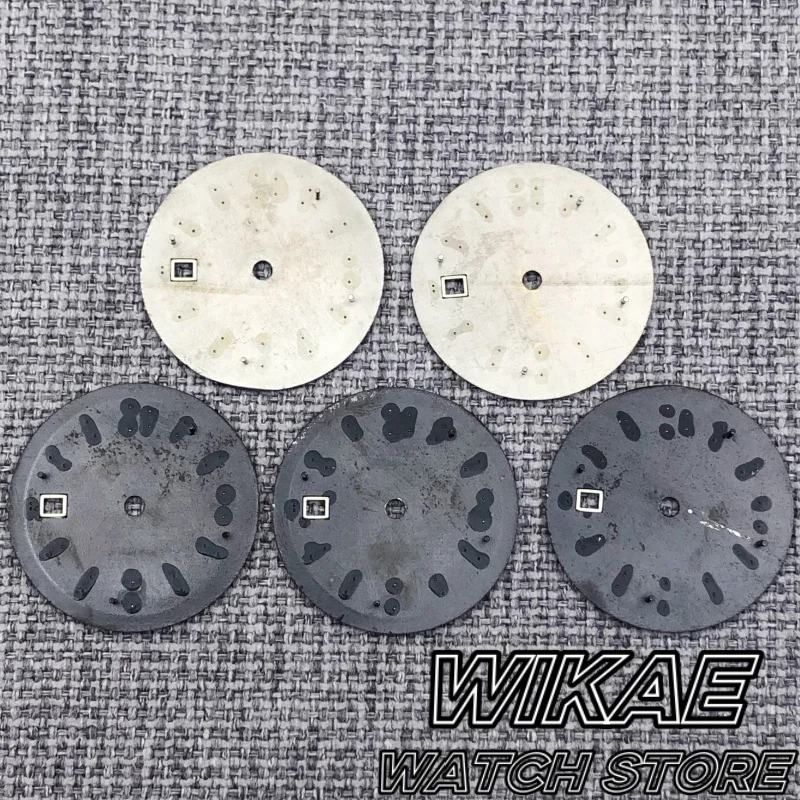 31.5mm Watch Diial Black Blue Green Dial 6-9-12 Hour marks Green Luminos for Miyota 8219 Mingzhu 2813  movement Watch Accessory