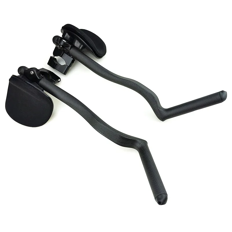 Manubrio da strada in carbonio Barra di riposo per bicicletta Clip per manubrio TT su barra Aero Manubrio in carbonio da corsa per bici 30 ° /45 °   Maniglie per triathlon