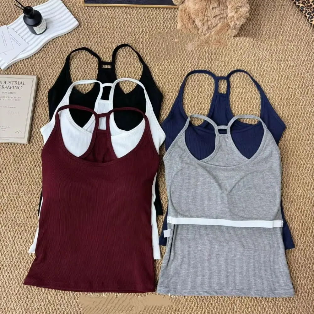 Casual U Neck Summer Tank Tops With Pad Sleeveless Camisoles Top Shirt Slim Camisoles Vest Corset for Women