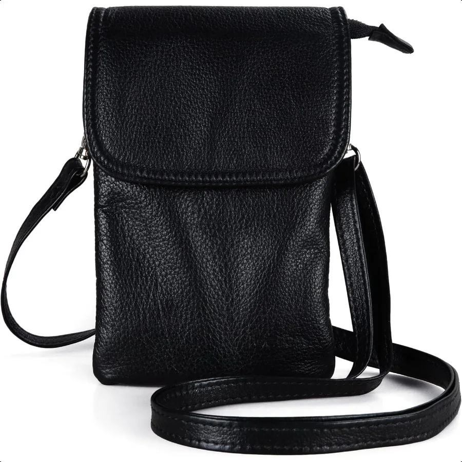 

Genuine Leather Small Crossbody Bags for Women Cell Phone Bag Cross Body Pursier Zipper