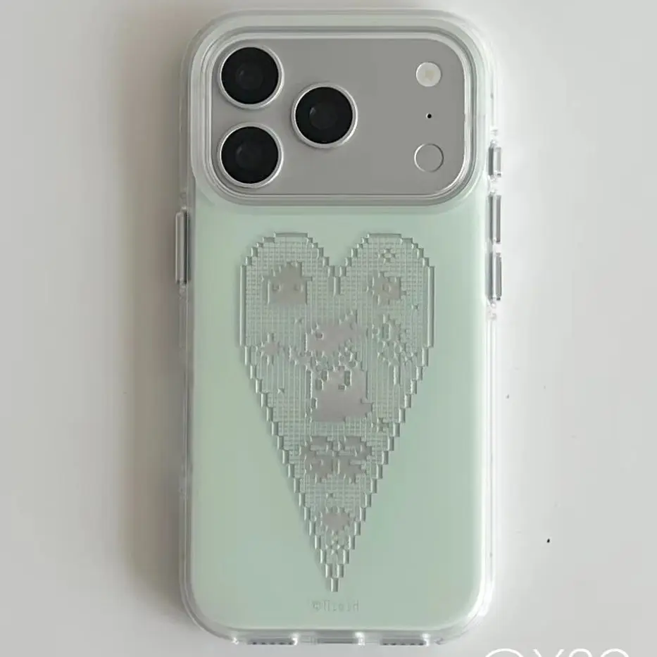 Korean Ins niche green love pixel bunnyPhone Case For iPhone 17 AIR 16 15 14 13 12 11 Pro XR Max 7 8 Plus Y2K Cover view 5