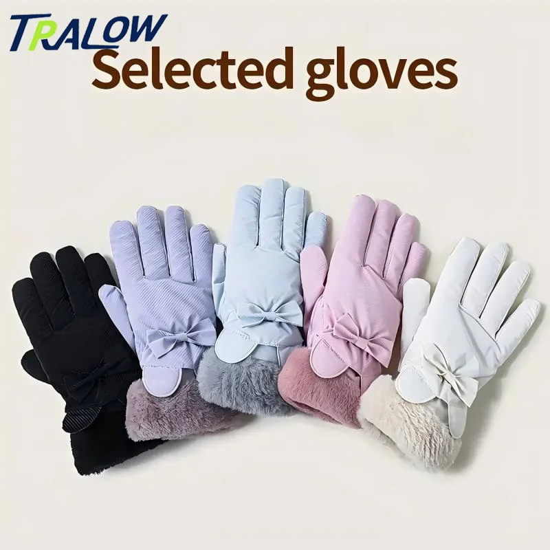 

TRALOW Women'S Winter Thermal Gloves with Plush Lining&Windproof Design-Soft Fabric&Elastic Cuffs,for Skiing,Snowboarding,Sports