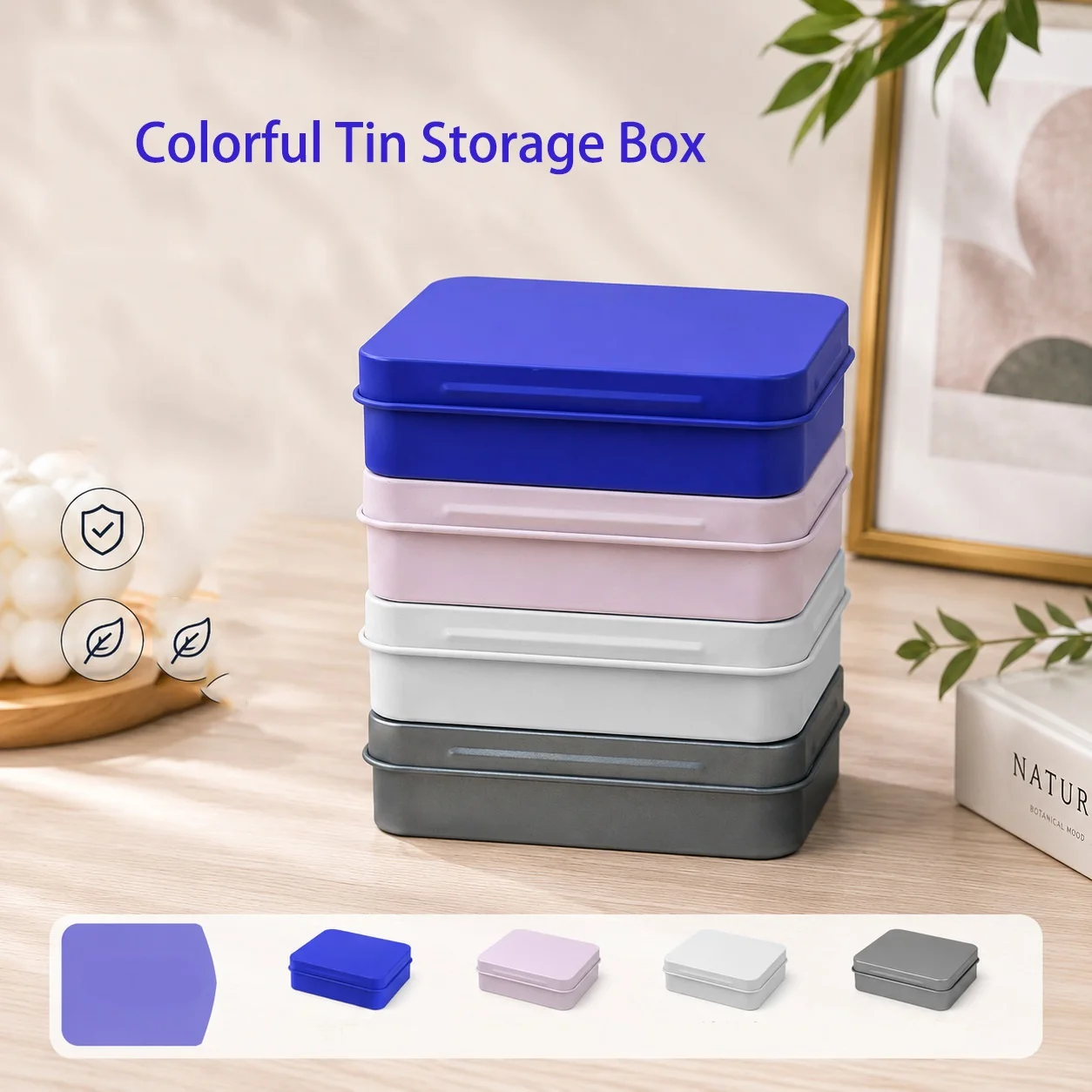 Caja de Almacenamiento Rectangular de Metal con Tapa Abatible para Pinzas de Pelo, 5 Unidades, Caja Portátil para Herramientas de Belleza, Caja Pequeña para Empaque de Dulces, Contenedores Metálicos con Bisagras