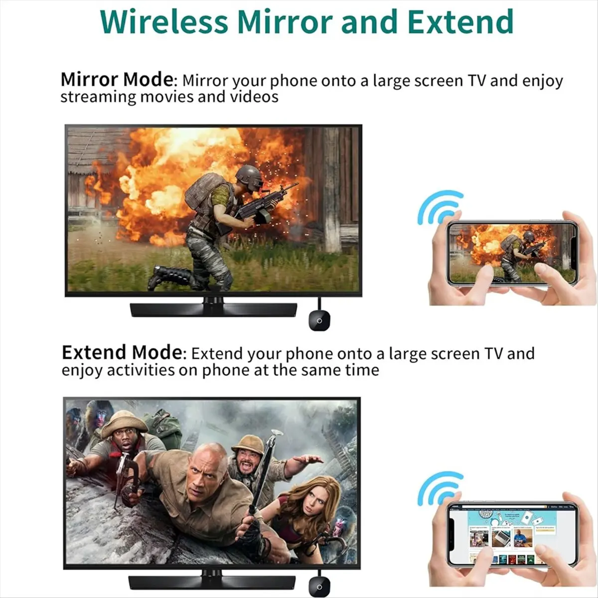 【~ New A88T】1080P Wireless -Compatible Display Dongle Adapter -Compatible Same-Screen Device,for Phone/Tablet/Projector