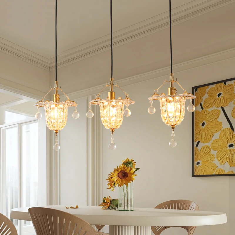 

Bedroom Crystal Chandelier, Headboard, Living Room Candle, European Retro American Restaurant, Light Luxury Corridor Light
