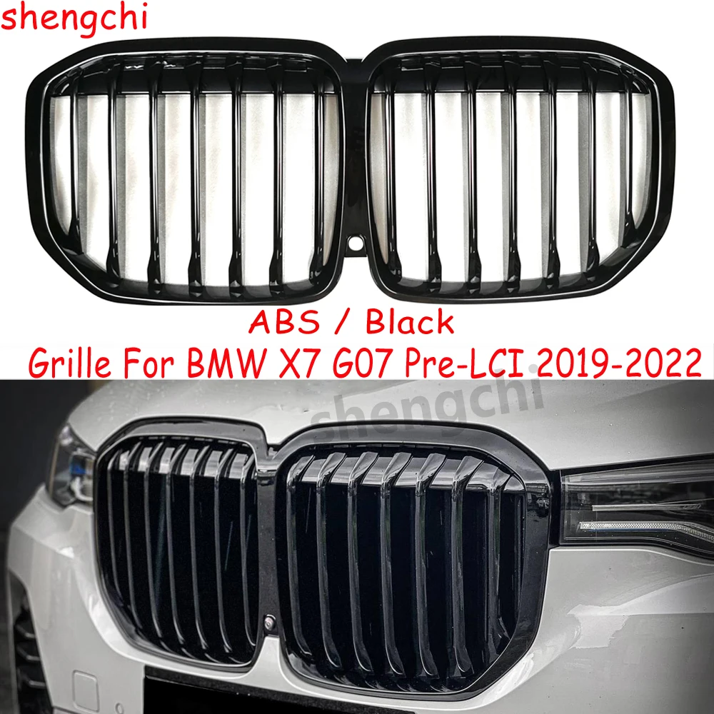 

X7 G07 Pre-LCI ABS Gloss Black Front Bumper Grilles For BMW X7 G07 M50i M60i Replacement Grills 2019-2022