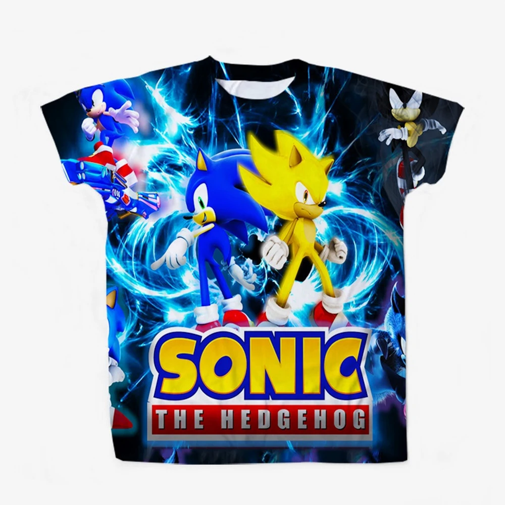 Letnia zabawna dziecięca postać z kreskówki z nadrukiem 3D z krótkim rękawem, na co dzień, wygodna, z okrągłym dekoltem dla dzieci