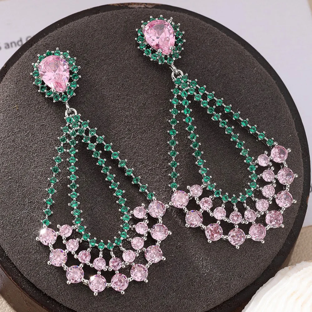 

Missvikki Sweet Fashion Gorgeous Earrings Trendy Cubic Zircon Indian Earrings for women Wedding Engagement Party JEWELRY GIFT