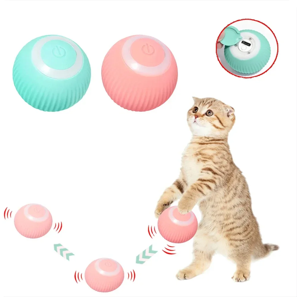 Interactive Cat Toy Ball with USB Charging Pet Sports Chase Toy Ball 360  Automatic Rotation Rolling Ball Pet Supplies