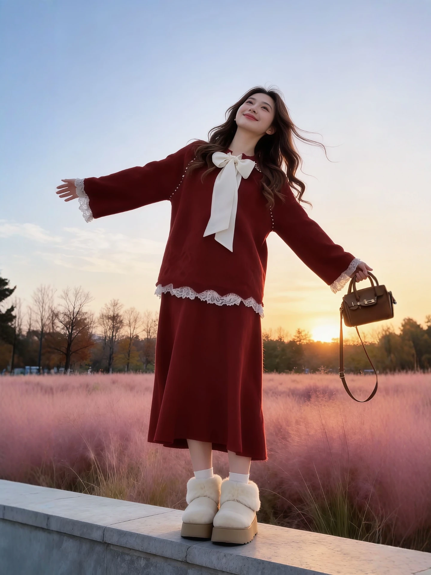 

Красный вязаный комплект: свитер и юбка для женщин, новогодний, больших размеров, модный, уникальный, зимний, повседневный, для свиданий