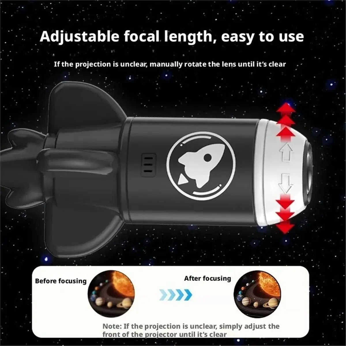 (A99Z] 12 Images USB LED Night Light Projection Lamp Adjustable Focus 360° Rotation Support for Car/Bedroom/Kids' Gifts