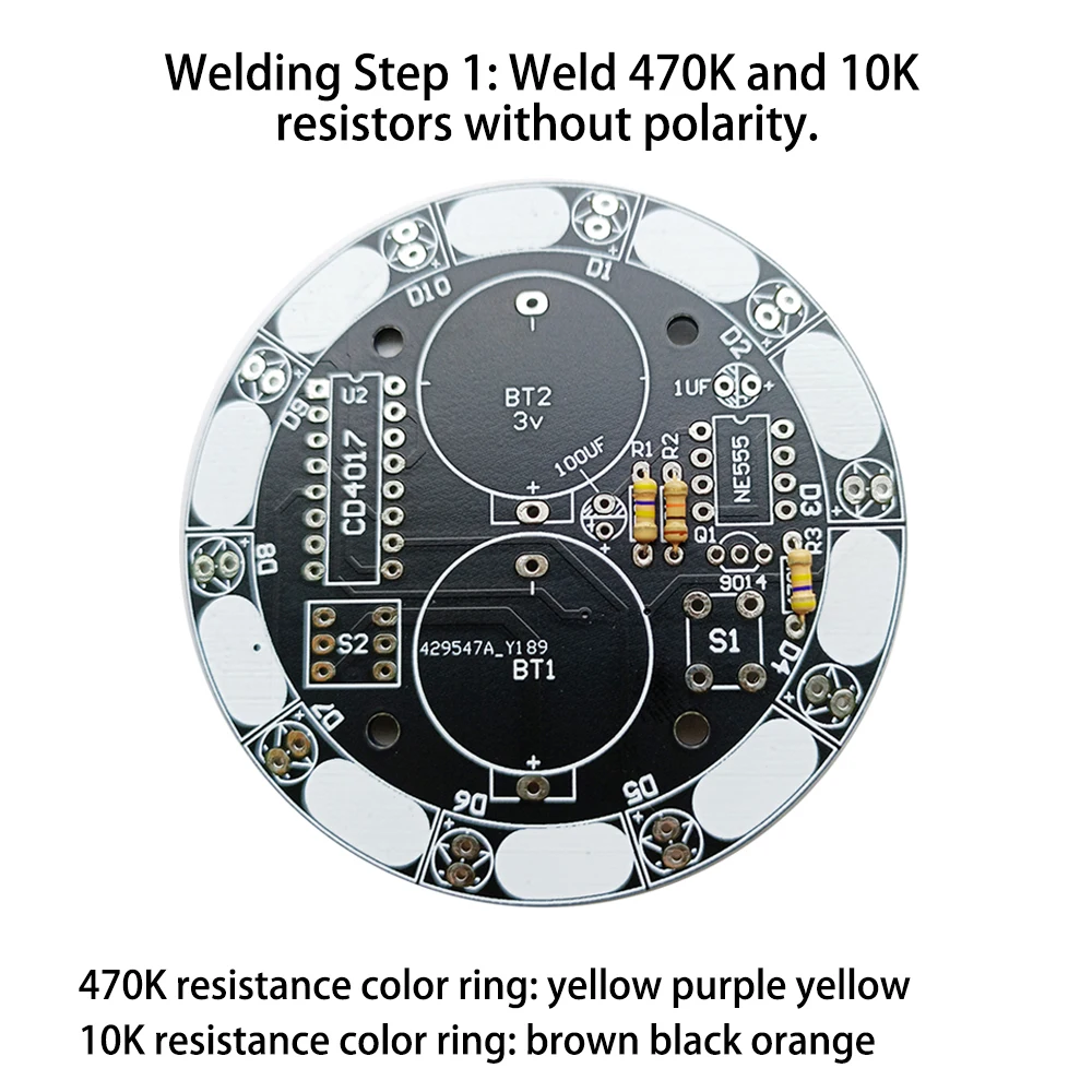 Lucky Turntable Electronic Manufacturing Kit NE555 Multi Harmonic Oscillator DIY Kits Manufacturing Components for Beginner