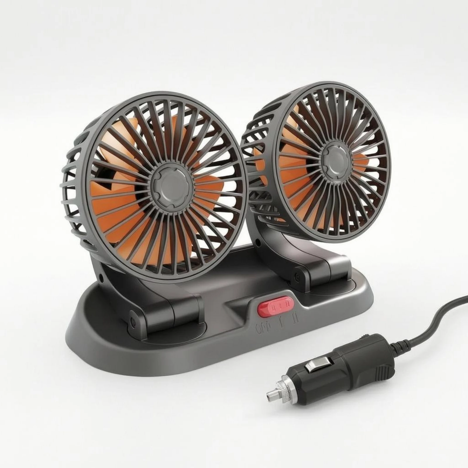 

twoHead Car Fan Protective Cover Grille Dual Head Car Fan Wired Parking Number Plate